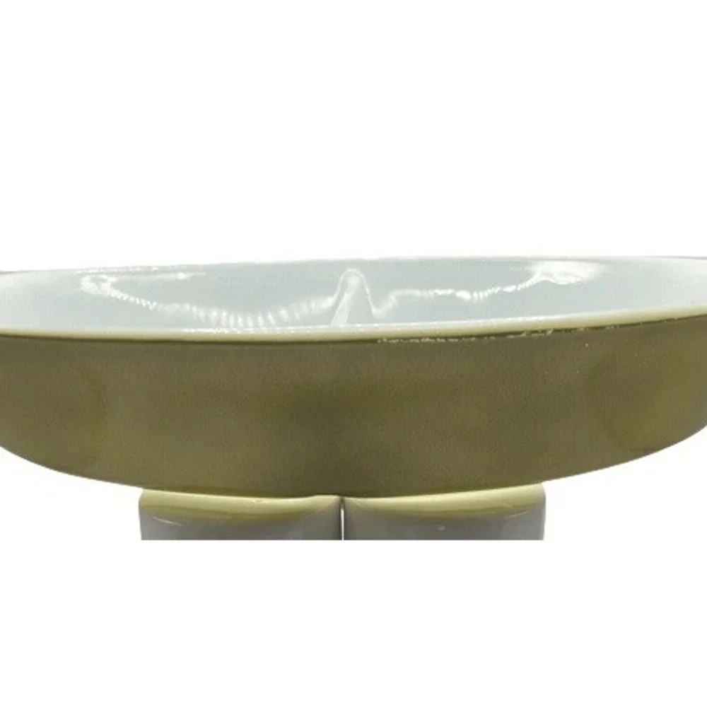Vintage Pyrex Verde Green 063 Divided Casserole Dish 1 Qt Oval No Lid Made in US